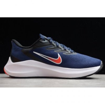 Nike Erkek Zoom Winflo 7 Midnight Lacivert / Açık Kırmızı Koşu Ayakkabısı Türkiye - 12VZ52DS